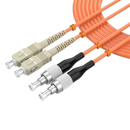 OM1 Multimode Duplex Fiber Patch Cable, SC/UPC to FC/UPC, 62.5/125μm 2.5M/8.2FT by lidkew