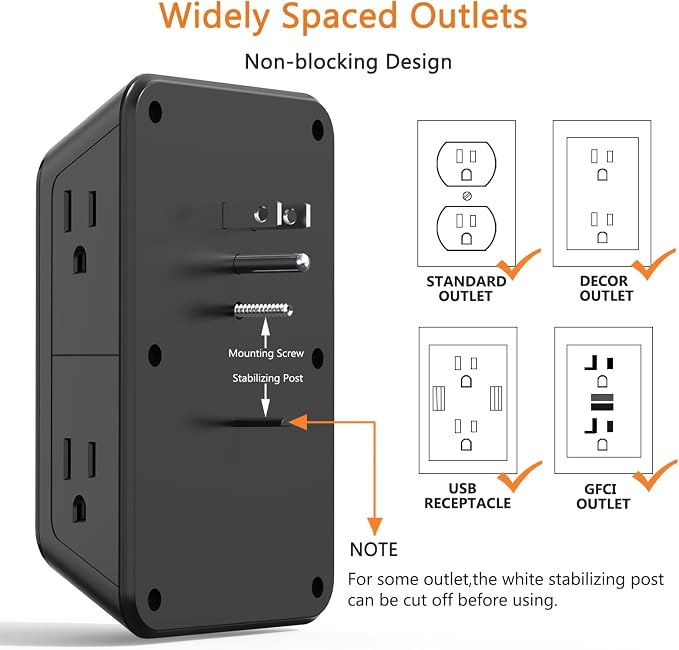 USB Wall Charger Power Strip Surge Protector - Image 6