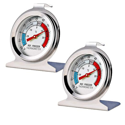 2 Pack Refrigerator Freezer Thermometer Large Dial Analog Thermometer by LinkDm
