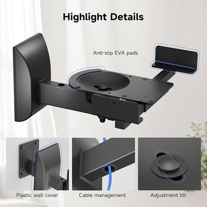 suptek Large Dual Side Clamping Bookshelf Speaker Wall Mounting Bracket - Image 8