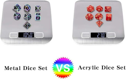 DNDND Rainbow Edge 7 Pieces Metal Dice Set DND Polyhedarl Heavy D&D Dice Set - Image 7
