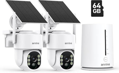ANNKE 2.5K Wireless Security Camera Outdoor, 5MP 2-Cam Kit Solar Surveillance by ANNKE