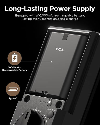 TCL Smart Lock D2 Pro, Palm Vein Keyless Entry Deadbolt, Wi-Fi Keypad Door Lock - Image 8