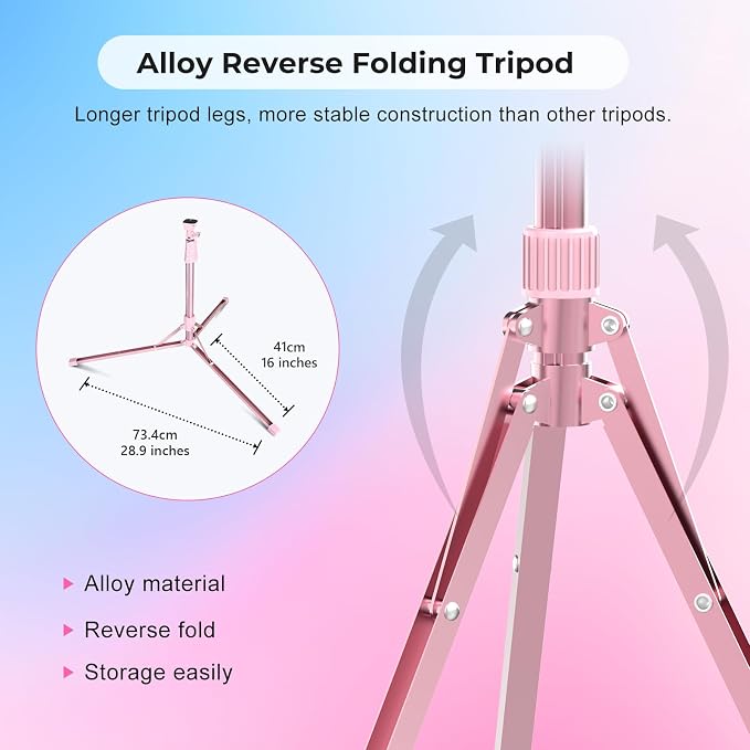 Aureday 14'' Pink Selfie Ring Light - Image 6
