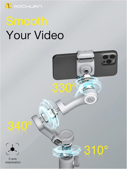 Professional Gimbal Stabilizer for Smartphone w/Wireless Charging OLED Display - Image 8