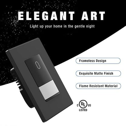 ELEGRP Matte Black Single Pole Occupancy Motion Sensor Light Switch, Need - Image 3