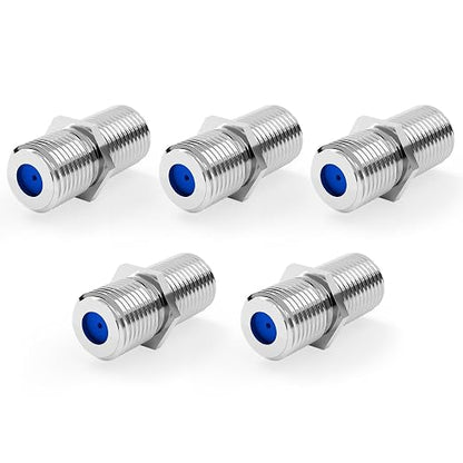 VCE 3GHz Coaxial Cable Connector, RG6 Coax Cable Extender F-Type Nickel Plated by VCE