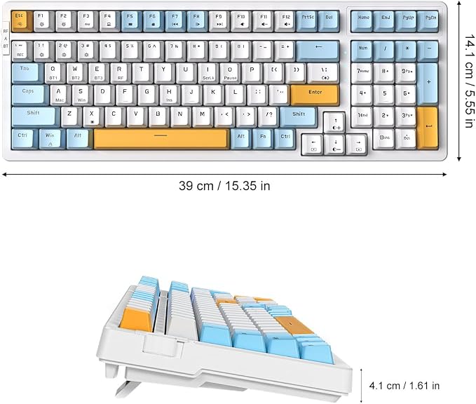Wireless Mechanical Keyboard, Triple Mode 2.4G/USB-C/BT Gaming Keyboards 100 - Image 7
