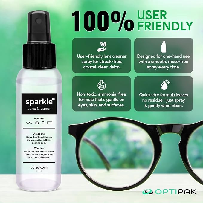 Sparkle Anti-Reflective Lens Cleaner Spray kit | 2oz Glasses Cleaner Spray + - Image 7