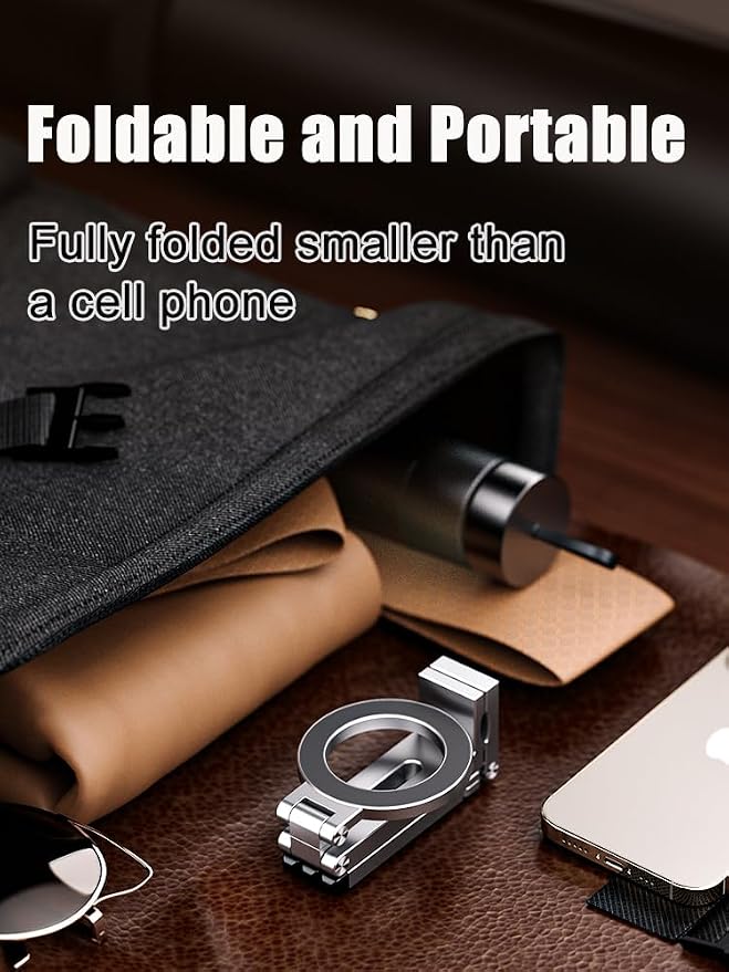 Magnetic Tripod for iPhone, Foldable and Triangular Fixing Airplane Travel - Image 5