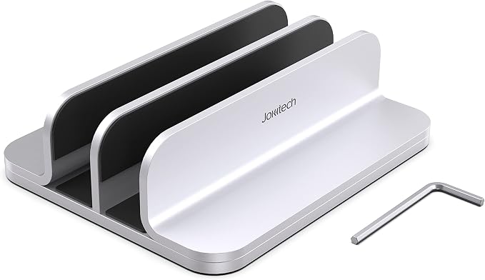 Double Aluminum Laptop Vertical Stand Organizer, Sturdy Notebook Computer - Image 5