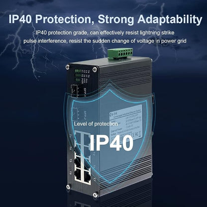 Industrial 8-Port Gigabit Ethernet Switch DIN Rail/Wall-Mount 8 port RJ45 - Image 5