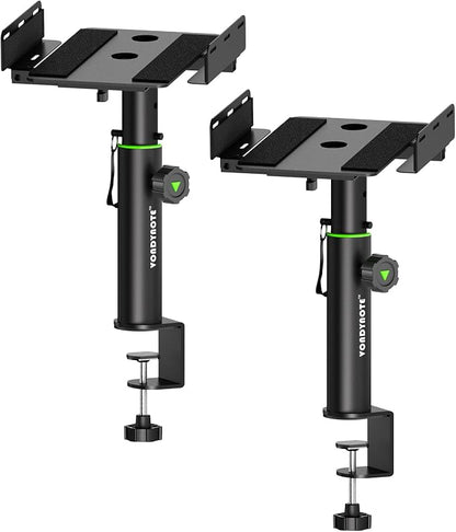 Set of 2 Dual Side Clamping Studio Monitor Stands Desktop Clamp Speaker Stands by Vondynote