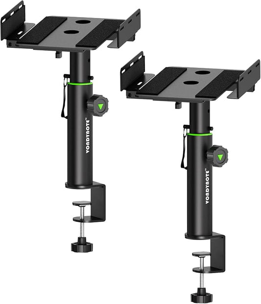 Set of 2 Dual Side Clamping Studio Monitor Stands Desktop Clamp Speaker Stands by Vondynote