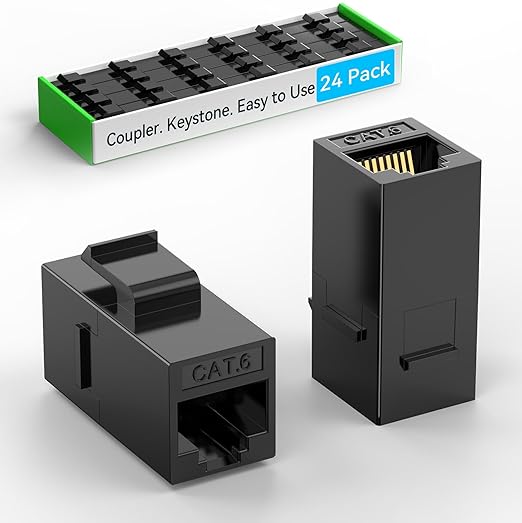 CAT6 RJ45 Keystone Coupler, Cat6 Keystone Jack Female to Female, Cat 6 Inline by Unknown