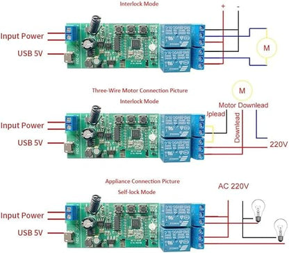 2 Channel 5V 85-250V ZigBee Smart Relay Switch, Adjustable Selflock and - Image 6