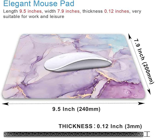 IMAYONDIA Pink Blue Marble Mouse Pad, Modern Fluid Art Mousepad Design - Image 2