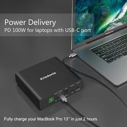 Krisdonia Portable Laptop Charger 32000mAh 100W PD Power Bank, External Battery - Image 2