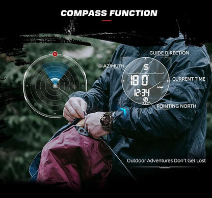NORTH EDGE ALPS Tactical Outdoor Digital Sports Watch, 50M Waterproof, Calorie - Image 3