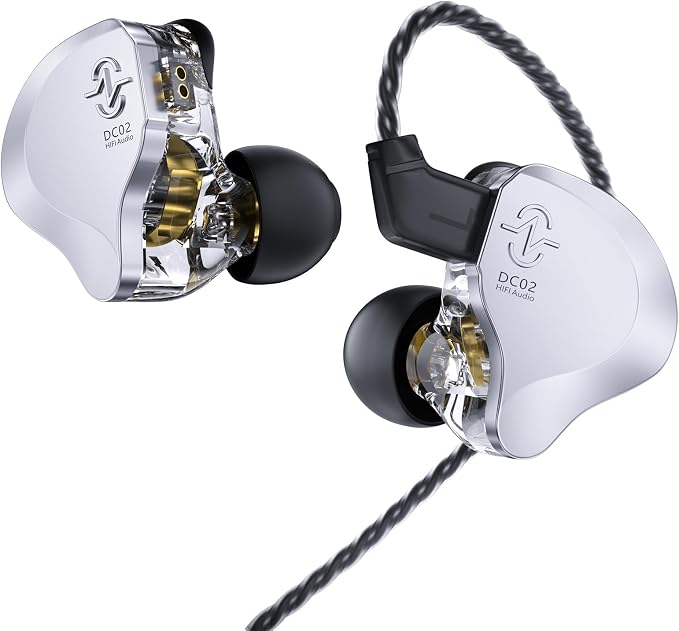 In Ear Earbuds Wired IEM Headphone, CCZ DC02 Dual Magnetic Circuit DD HIFI by KINBOOFI