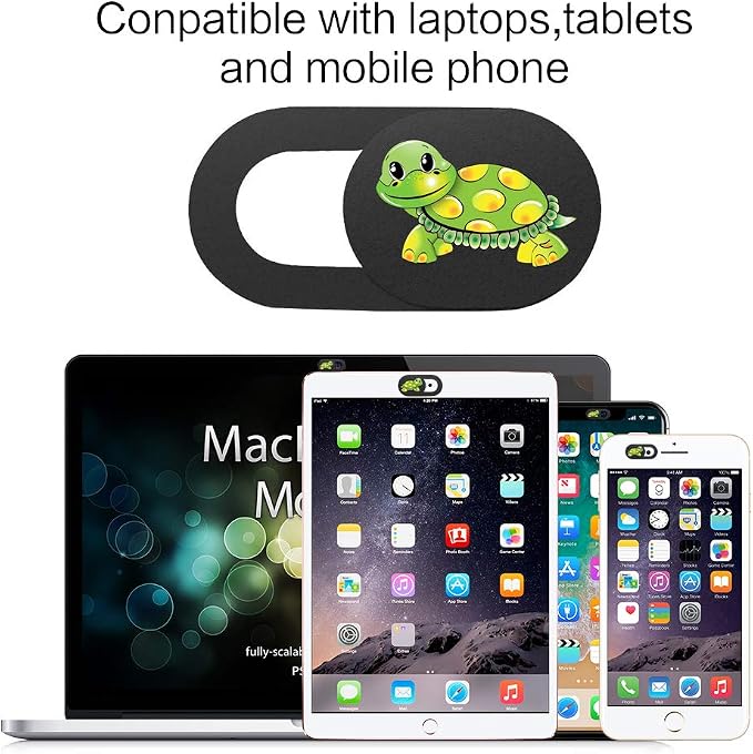 3 Pack Laptop Web Camera Cover Ultra Thin Webcam Cover Slide Turtle Printed - Image 4