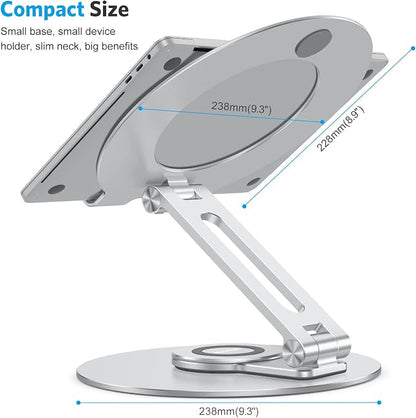 Adjustable Laptop Stand with 360 Rotating Base, OMOTON Ergonomic Laptop Riser - Image 6