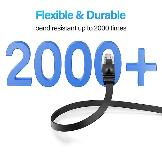 Cat 6 Flat Ethernet Cable 50 FT, UTP 10Gbps High-Speed Cat6 Ethernet Cable - Image 4
