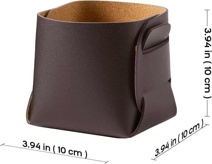 HOMIEAZICOZI 2-Pack Cork Leather Desk Accessories Storage - Image 3
