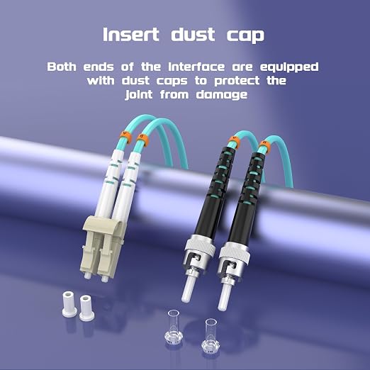 LC/UPC to ST/UPC Fiber Patch Cable OM3 328ft/100meters, 10Gb/Gigabit MultiMode - Image 6