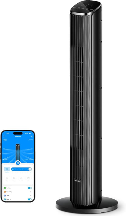 GoveeLife Black Tower Fan for Bedroom, Temperature Sensor, 5 Modes 8 Speeds by GoveeLife