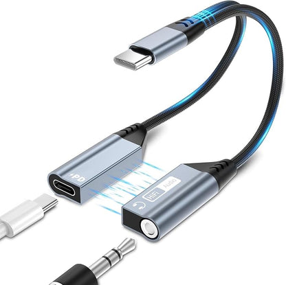 Quanlex 2 in 1 Magnetic USB C to 3.5mm Headphone Jack Adapter and Charger by Quanlex