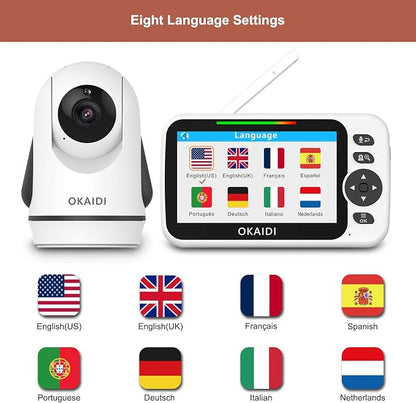 OKAIDI Video Baby Monitor with Camera and Audio, 30H Battery and 1000ft Range - Image 4