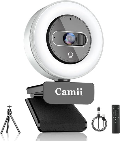 4K Webcam with Light, HD Webcam by Camii