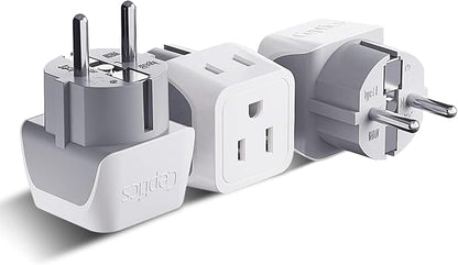 Ceptics Schuko Germany, France Plug Adapter, Dual Input by Ceptics