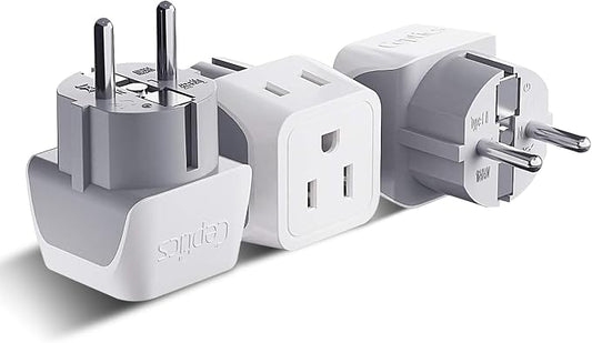 Ceptics Schuko Germany, France Plug Adapter, Dual Input by Ceptics