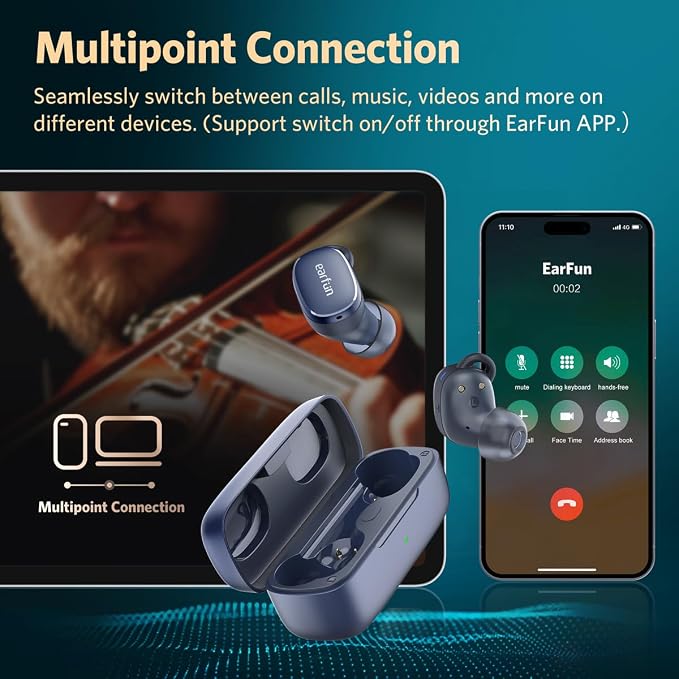 EarFun Free Pro 3 Noise Cancelling Wireless Earbuds, Hi-Res Sound, Snapdragon - Image 7