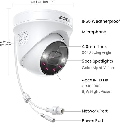 ZOSI 32 Channel 4K PoE Security Camera System, 32 x 4K Spotlight Outdoor Indoor - Image 8