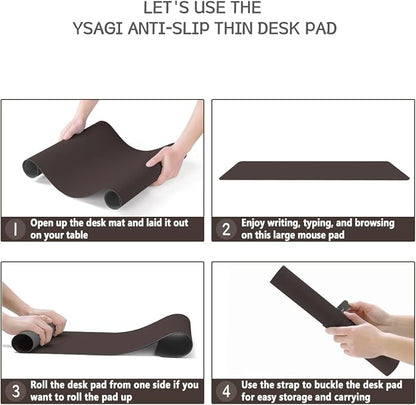 YSAGi Non-Slip Leather Desk Pad, Waterproof Laptop Computer Desk Keyboard Mat - Image 6