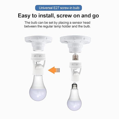 PIR Motion Sensor Light Socket, E26/E27 Smart Lamp Bulb Holder Adapter Auto - Image 7
