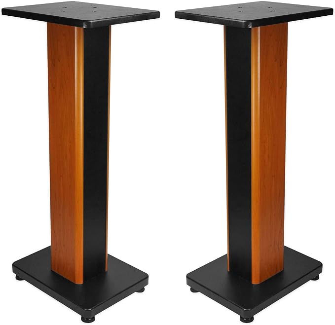 Rockville 28" 2-Tone Bookshelf Speaker Stands Surround Sound Home Theater - Image 2