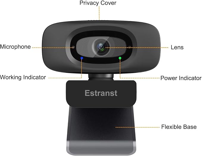 2K Quad HD Webcam with Privacy Cover & Noise-Canceling Microphone & USB C - Image 7
