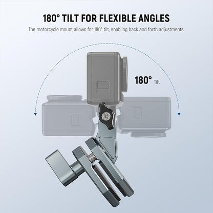 NEEWER Motorcycle Windshield Action Camera Clamp Mount, Aluminum Alloy Clip - Image 4