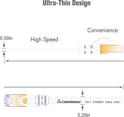 Cat 7 Ethernet Cable 3 ft 6 Pack Cat7 Flat Shielded Ethernet Patch Cables - Image 4