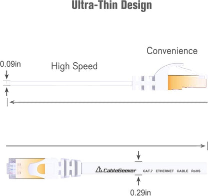 Cat 7 Ethernet Cable 10 ft 6 Pack Cat7 Flat Shielded Ethernet Patch Cables - Image 4