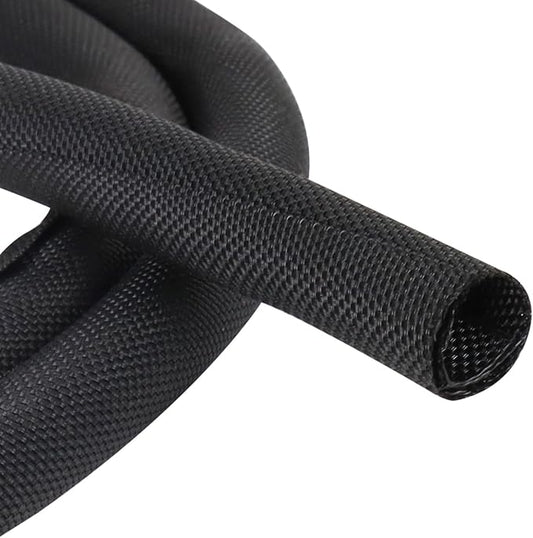 Black Braided Cable Management Sleeves Wire Loom Tubing Cord Protector by BuyUneed
