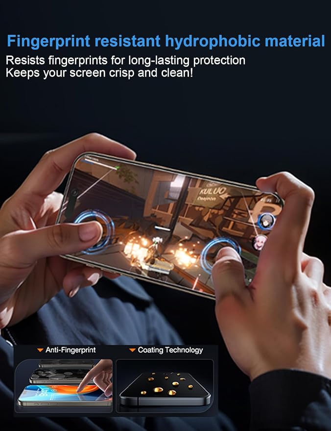 OneFish for iPhone 16e/13/13 Pro/14 Privacy Screen Protector, 4-Way 360° - Image 6