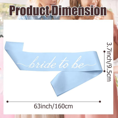 MILVOWOC Blue Bride to Be Sash in Soft Satin, Bachelorette Party Wearable - Image 4