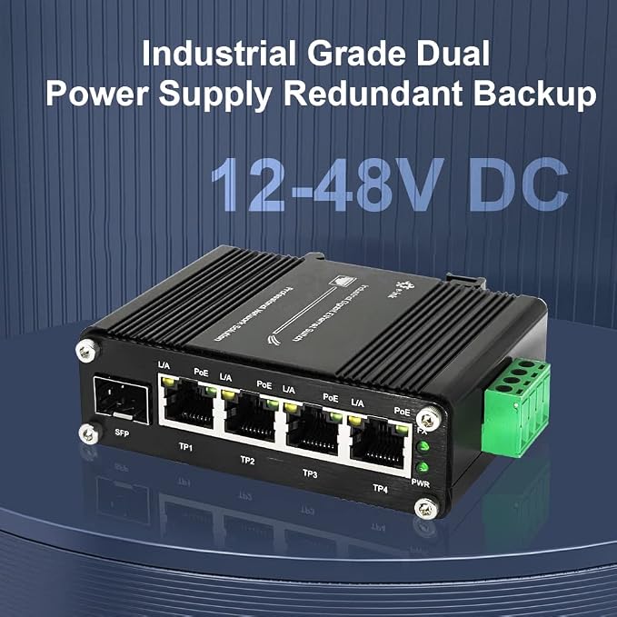 Mini Industrial 4 Port 10/100/1000Mbps Gigabit Ethernet POE + Switch - Image 4