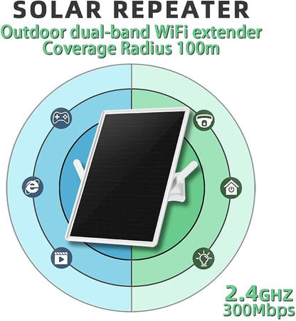 LCLCTEK® WiFi Extender Signal Booster Solar Battery Outdoor, Long Range up to - Image 7
