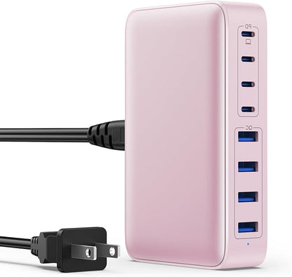 USB C Charger 200W USB C Charger Block, Upgraded GaN III 8-Port Fast Charging by GKUTW